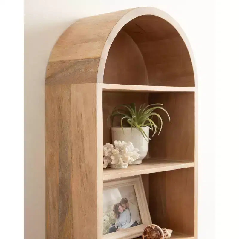 Wood Capsule Wall Shelf, Natural, 13x33