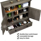 24 Wide Farmhouse Wall-Mounted Bathroom Cabinet with Sliding Barn Doors - Medicine Cabinet with Adjustable Shelf for Bathroom and Laundry