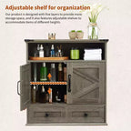 24 Wide Farmhouse Wall-Mounted Bathroom Cabinet with Sliding Barn Doors - Medicine Cabinet with Adjustable Shelf for Bathroom and Laundry