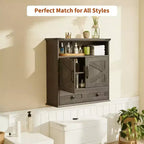 24 Wide Farmhouse Wall-Mounted Bathroom Cabinet with Sliding Barn Doors - Medicine Cabinet with Adjustable Shelf for Bathroom and Laundry