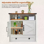 24 Wide Farmhouse Wall-Mounted Bathroom Cabinet with Sliding Barn Doors - Medicine Cabinet with Adjustable Shelf for Bathroom and Laundry