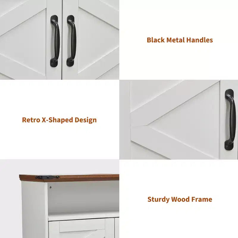 24 Wide Farmhouse Wall-Mounted Bathroom Cabinet with Sliding Barn Doors - Medicine Cabinet with Adjustable Shelf for Bathroom and Laundry