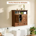 24 Wide Farmhouse Wall-Mounted Bathroom Cabinet with Sliding Barn Doors - Medicine Cabinet with Adjustable Shelf for Bathroom and Laundry