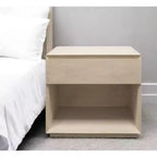24 Natural Solid Wood Ribbed Texture One Drawer Nightstand