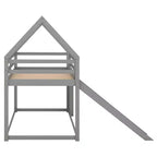Twin Size Wood Bed With Ladder, Slide, Guardrail, Easy Assembly