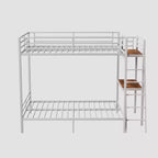 Modern Full Size Metal Bunk Bed with Built-in Desk for Bedroom and Dorm