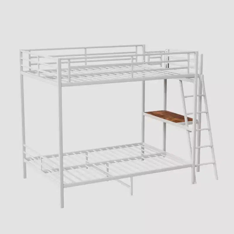 Modern Full Size Metal Bunk Bed with Built-in Desk for Bedroom and Dorm