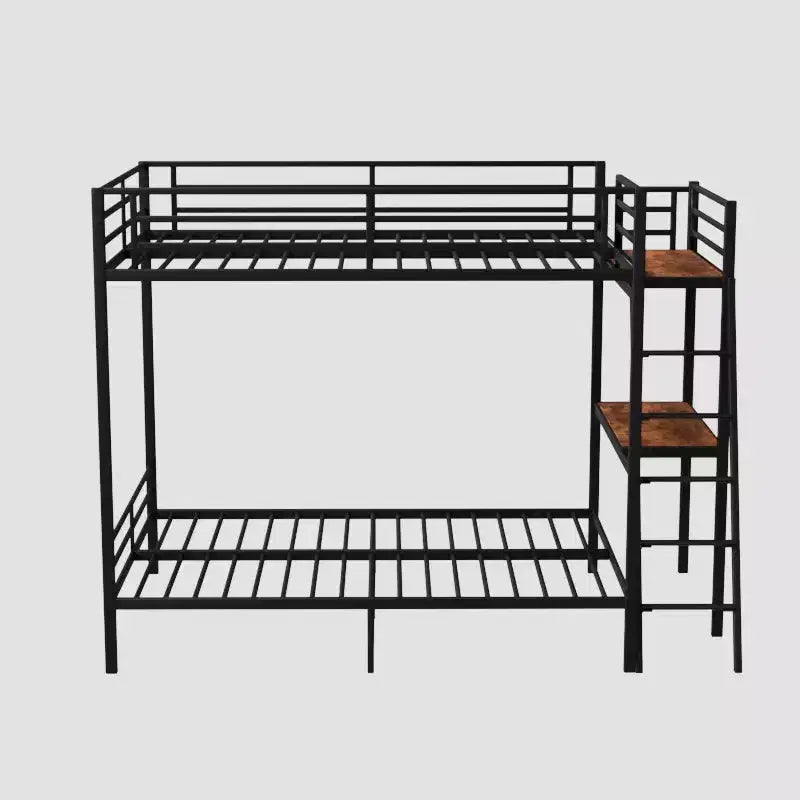 Modern Full Size Metal Bunk Bed with Built-in Desk for Bedroom and Dorm