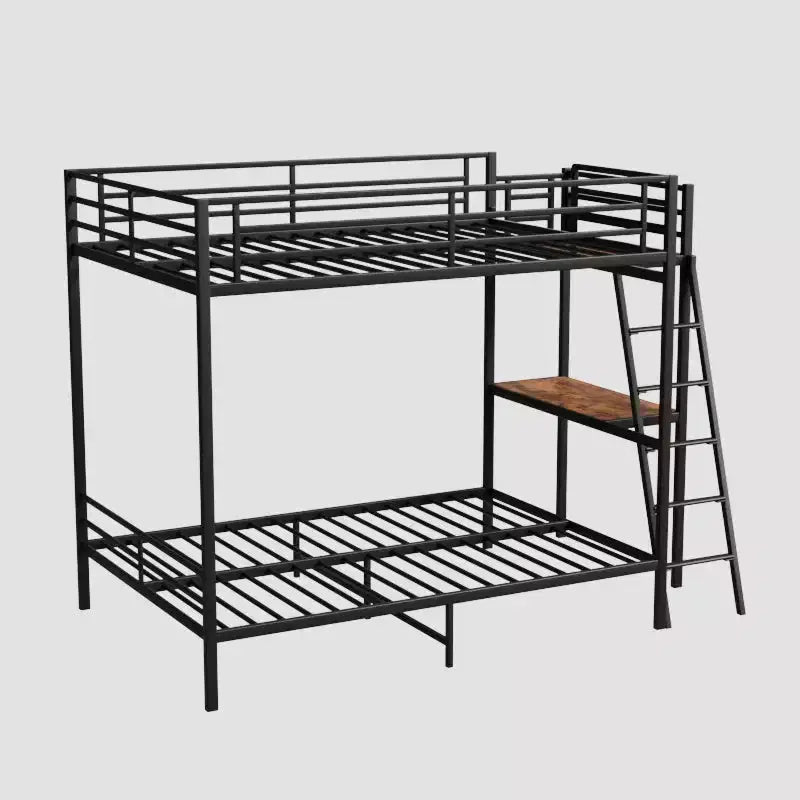 Modern Full Size Metal Bunk Bed with Built-in Desk for Bedroom and Dorm