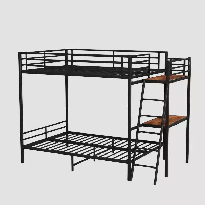 Modern Full Size Metal Bunk Bed with Built-in Desk for Bedroom and Dorm
