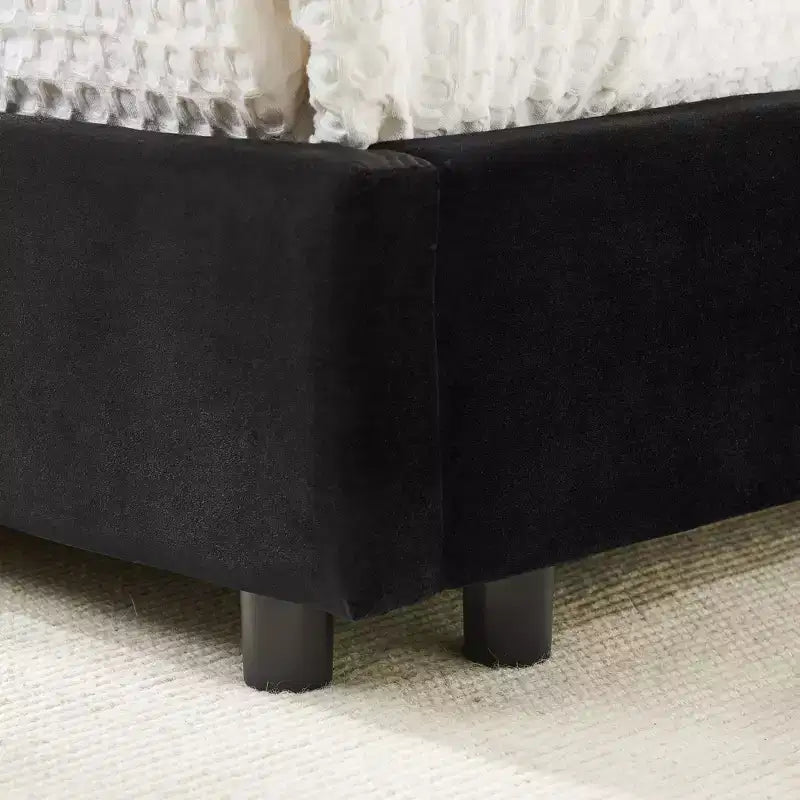 Full Size Upholstered Daybed Frame with Backrest and Armrests, Modern L Shaped Corner Bed for Bedroom Living Room