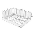 Full Size Upholstered Daybed Frame with Backrest and Armrests, Modern L Shaped Corner Bed for Bedroom Living Room